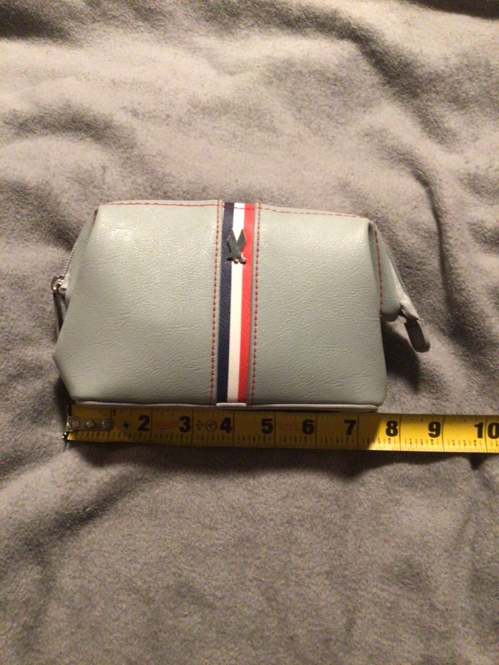 American Airlines 100th Anniversary Amenity Kit Bag Grey Red Blue - Picture 3 of 13